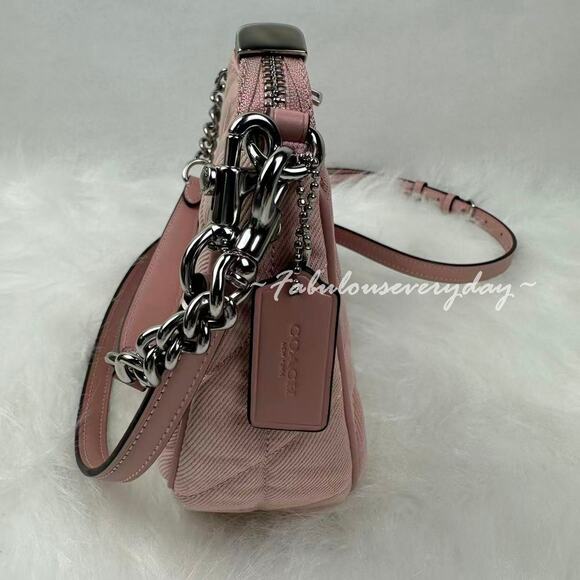 Coach Teri Shoulder Bag Xbody In Quilted Denim/Ballerina/Carrnation CBG86 NWT - Picture 2 of 10